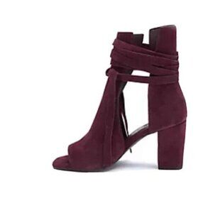 Matisse Rewind  Open Toe Bootie Size 7.5 Burgundy Suede